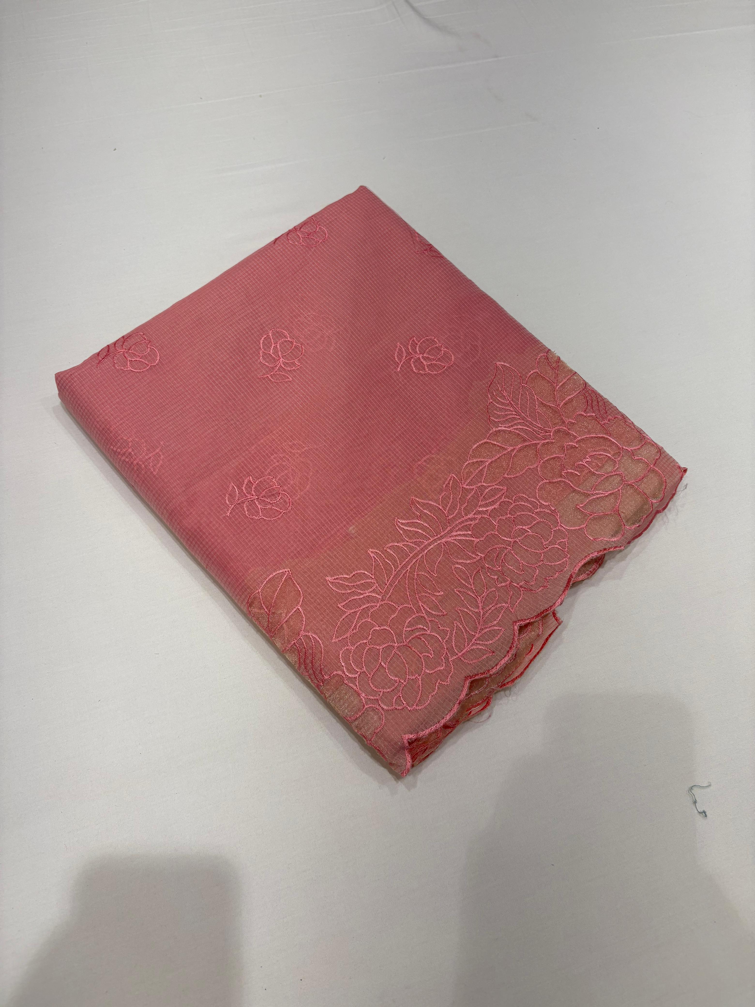 Net Cotta Saree- Dark pink  shade Search code 5314