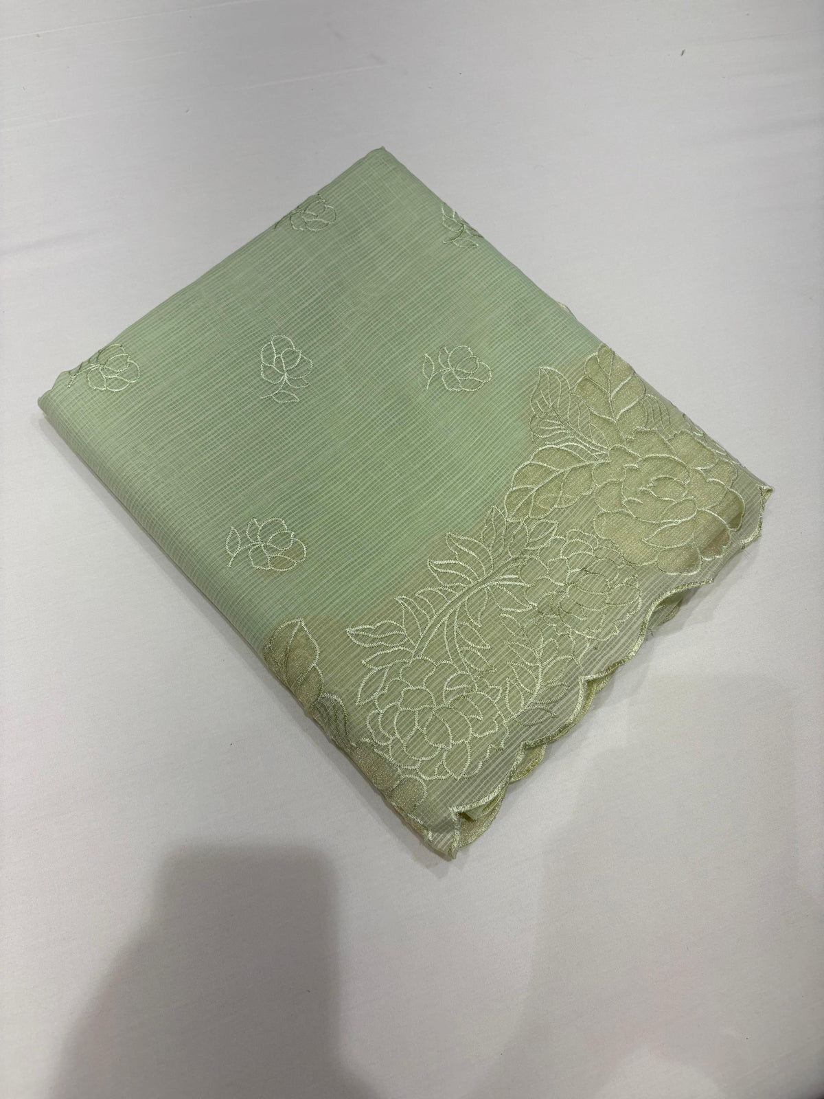 Net Cotta Saree- Green shade Search code 5317
