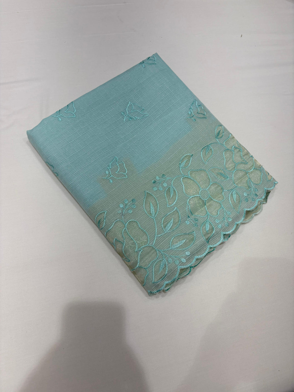 Net Cotta Saree-Blue shade Search code 5320