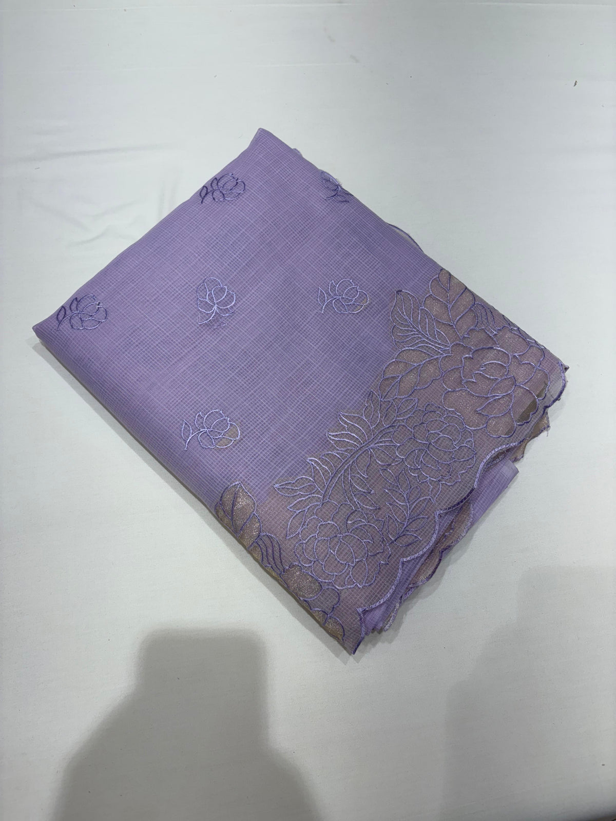 Net Cotta Saree-Lavender shade Search code 5321