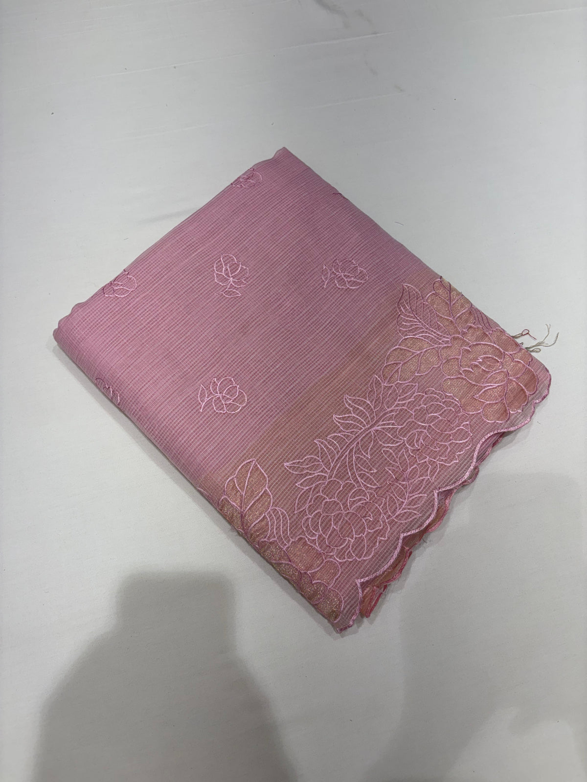 Net Cotta Saree-Pink shade Search code 5323