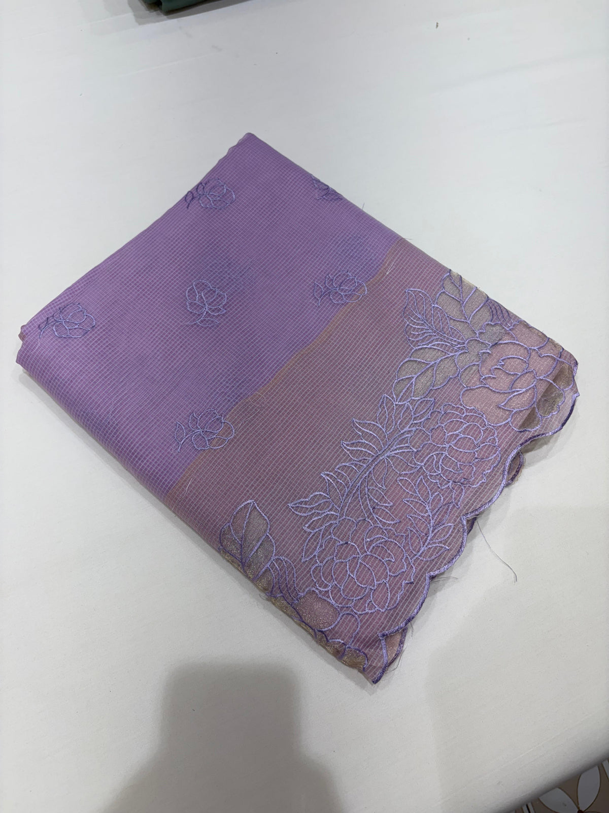 Net Cotta Saree-Lavender shade Search code 5325