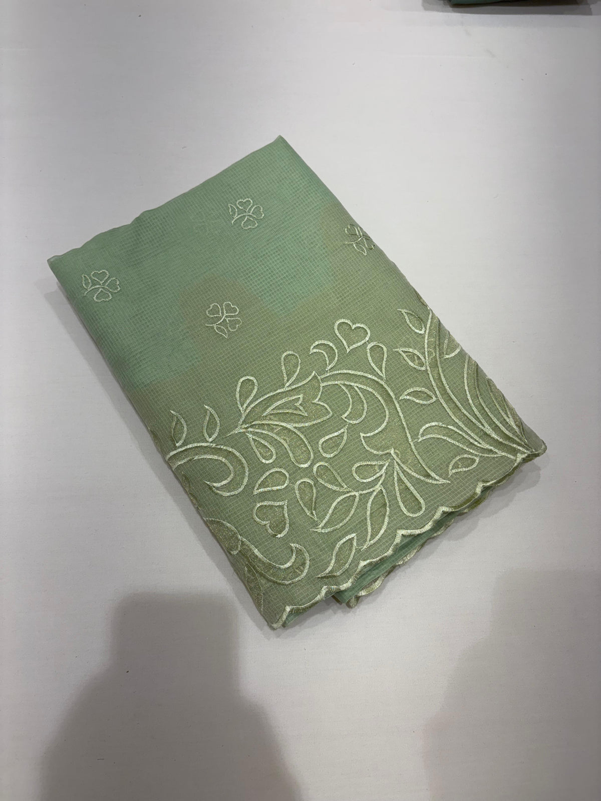Net Cotta Saree-Green shade Search code 5326