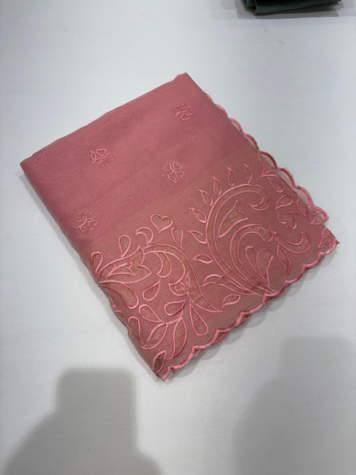 Net Cotta Saree-Onion pink shade Search code 5329