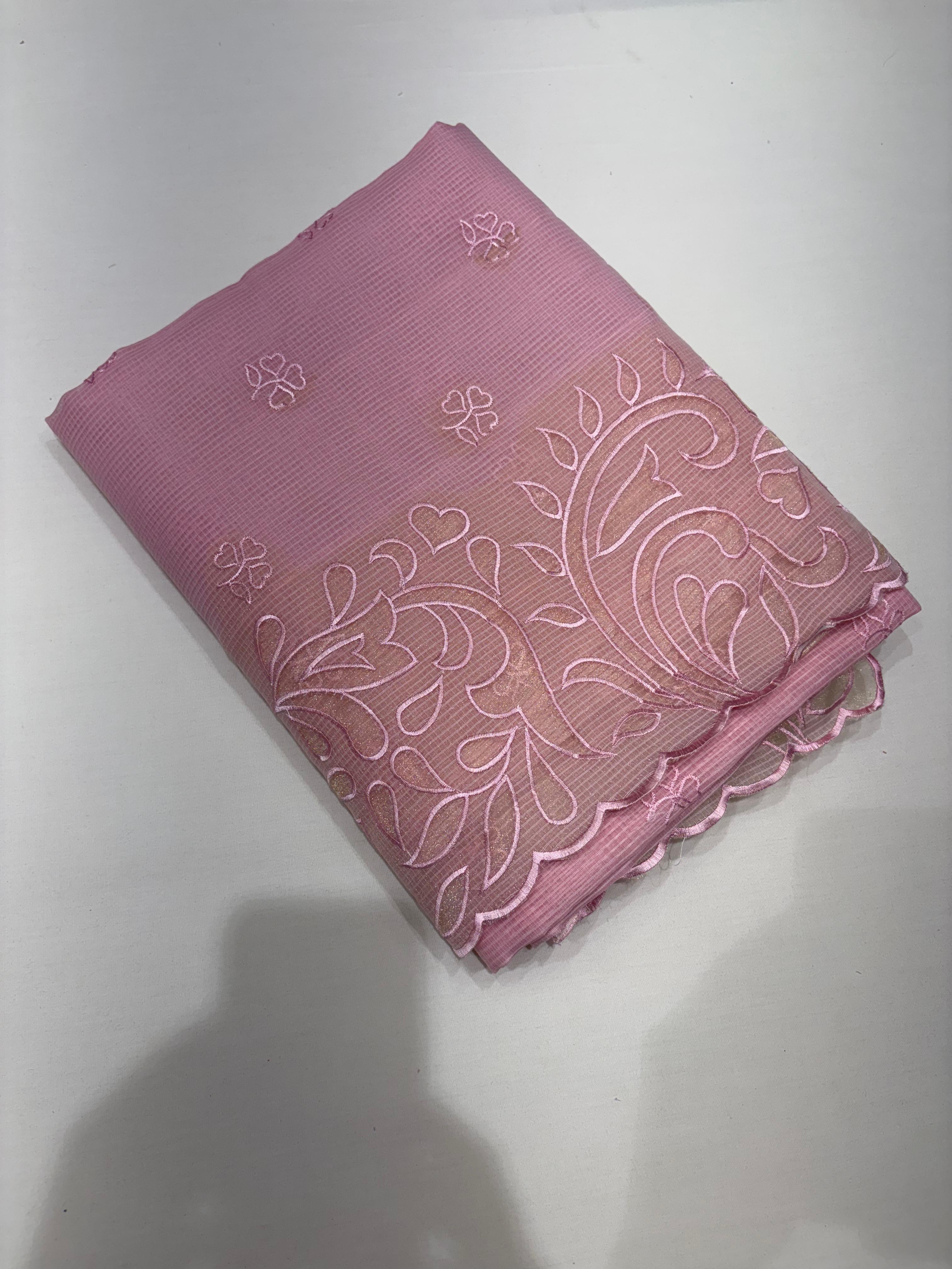 Net Cotta Saree- pink shade Search code 5330