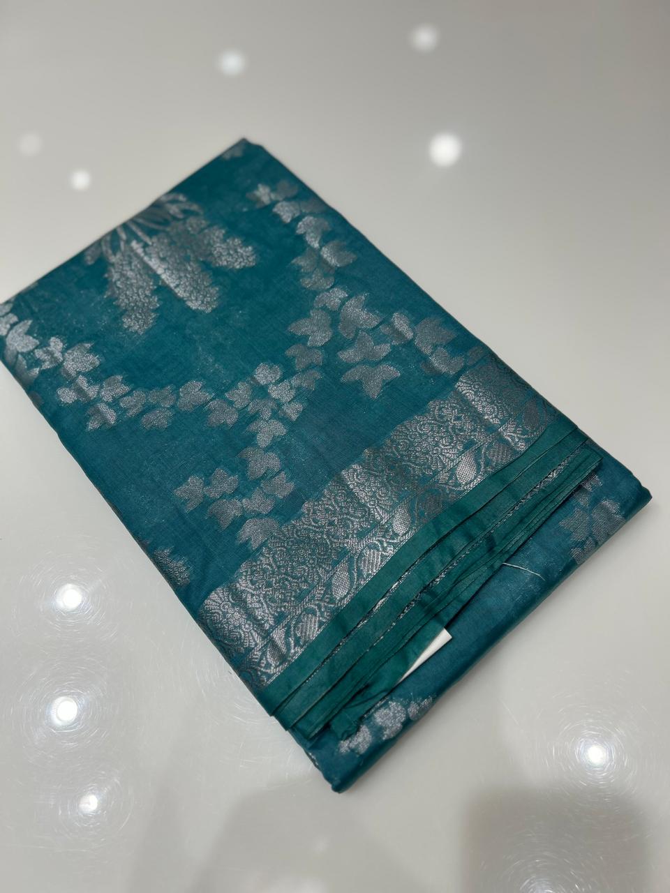 Masrai Cotton Saree -Blue  shade  Search code 3606