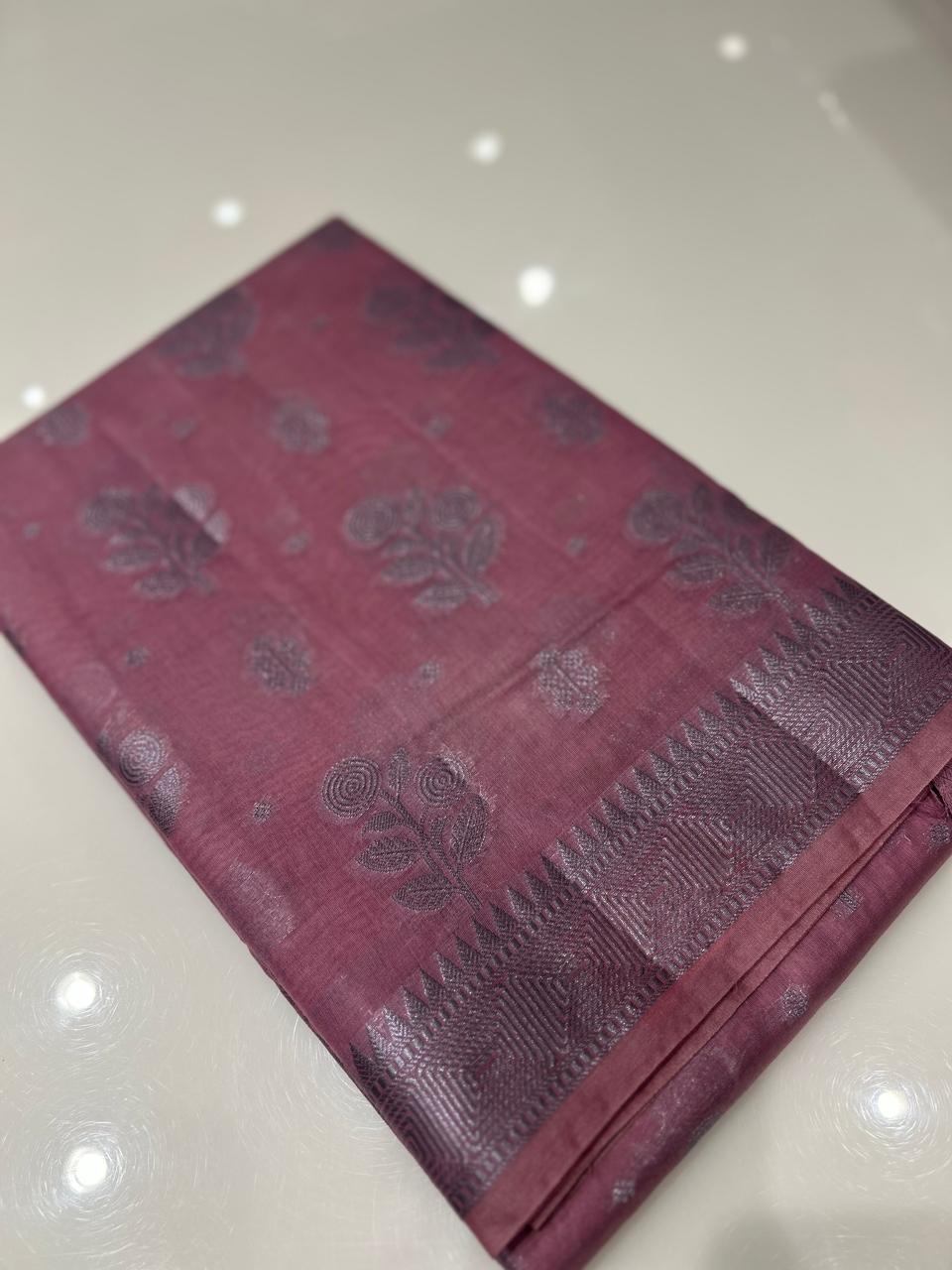 Masrai Cotton Saree -Dusty pink shade  Search code 3609