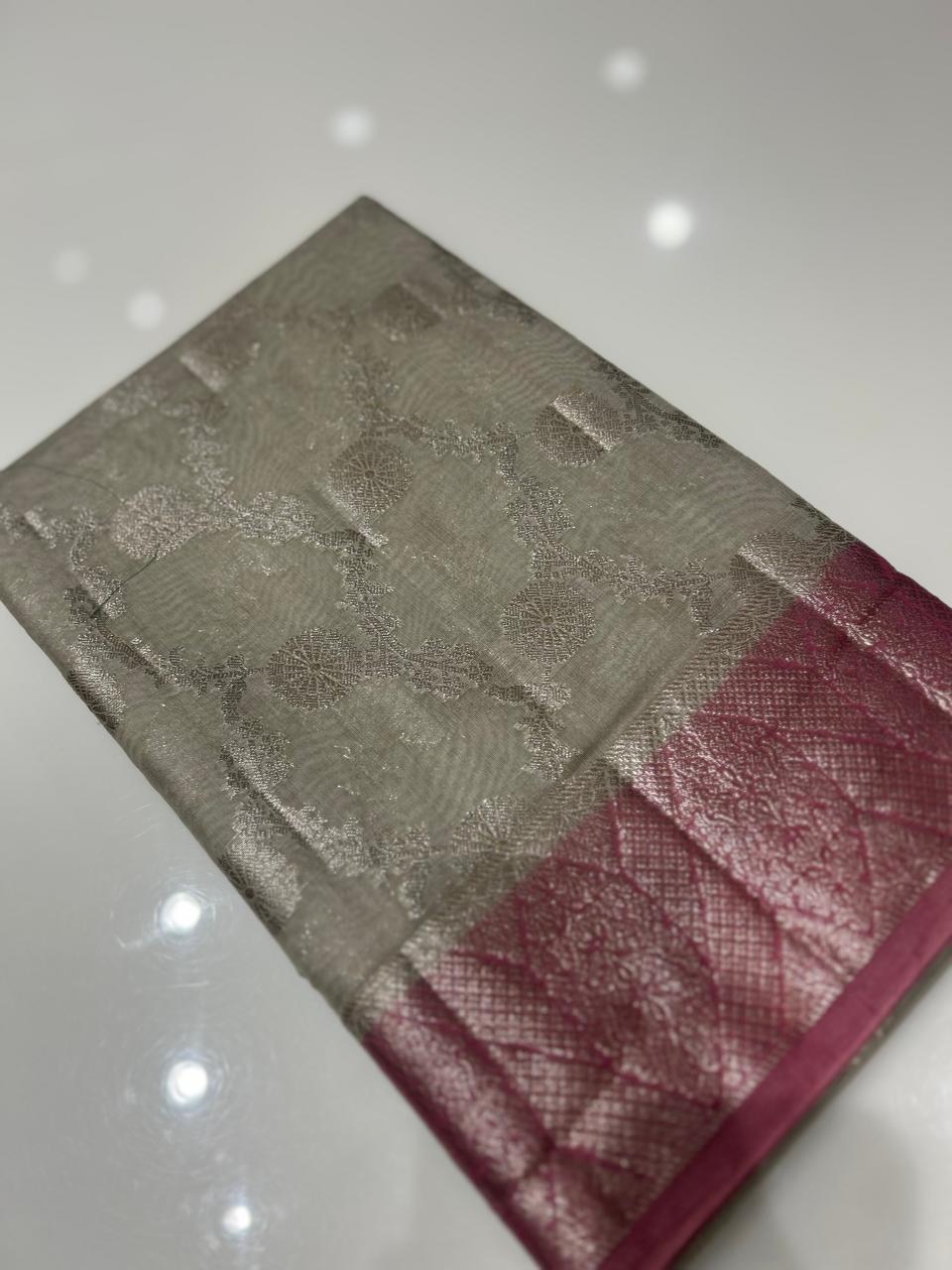 Masrai Cotton Saree -Dusty cream to Pink  shade  Search code 3615