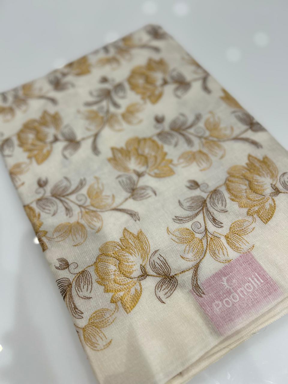 Tussar Saree - Off white to Mastered shade Search code 3954