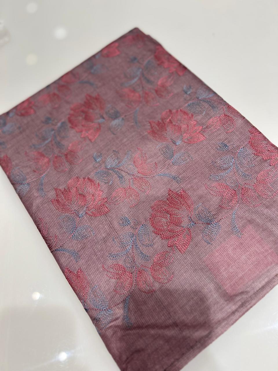 Tussar Saree - Onion pink shade Search code 3956