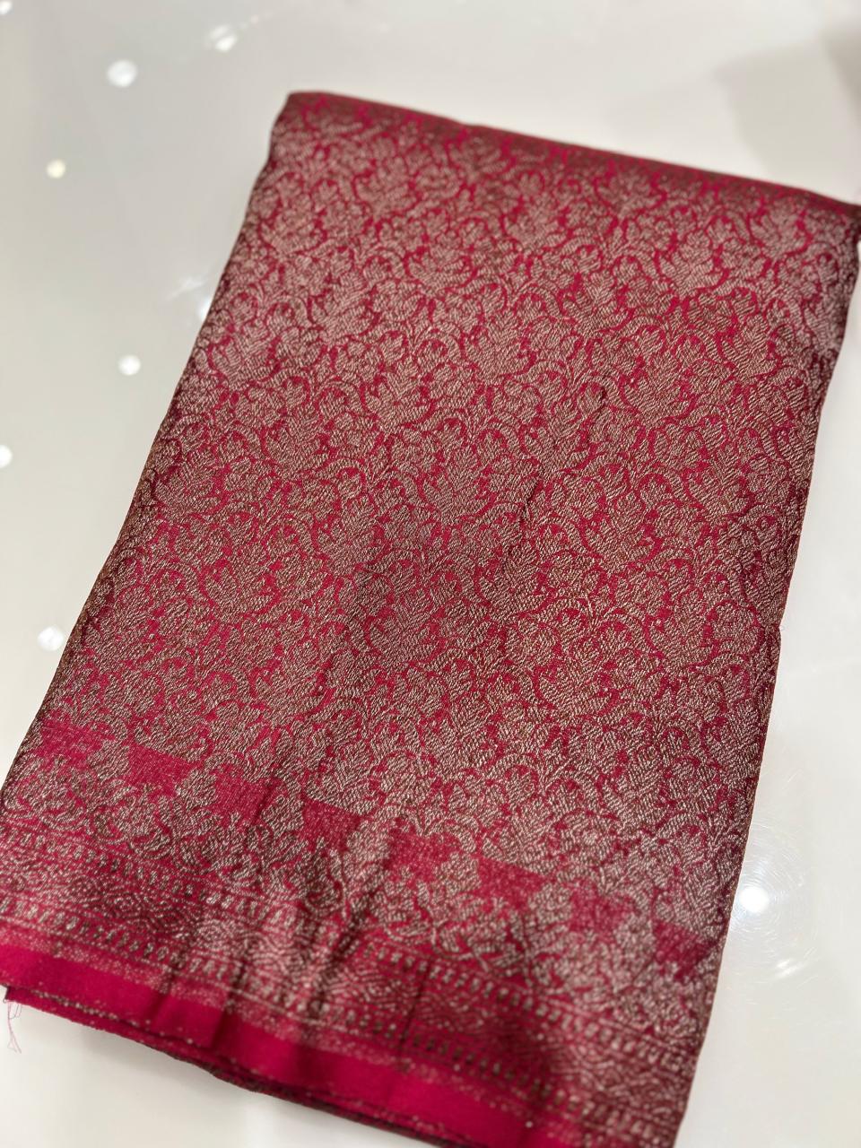 Semi Banarasi saree -Pink shade  Search code 3979