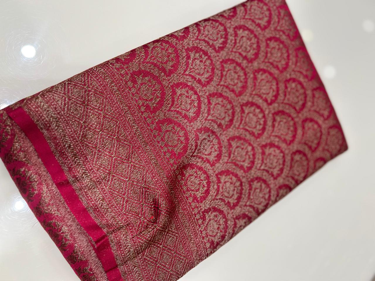 Semi Banarasi saree -Pink shade  Search code 3989