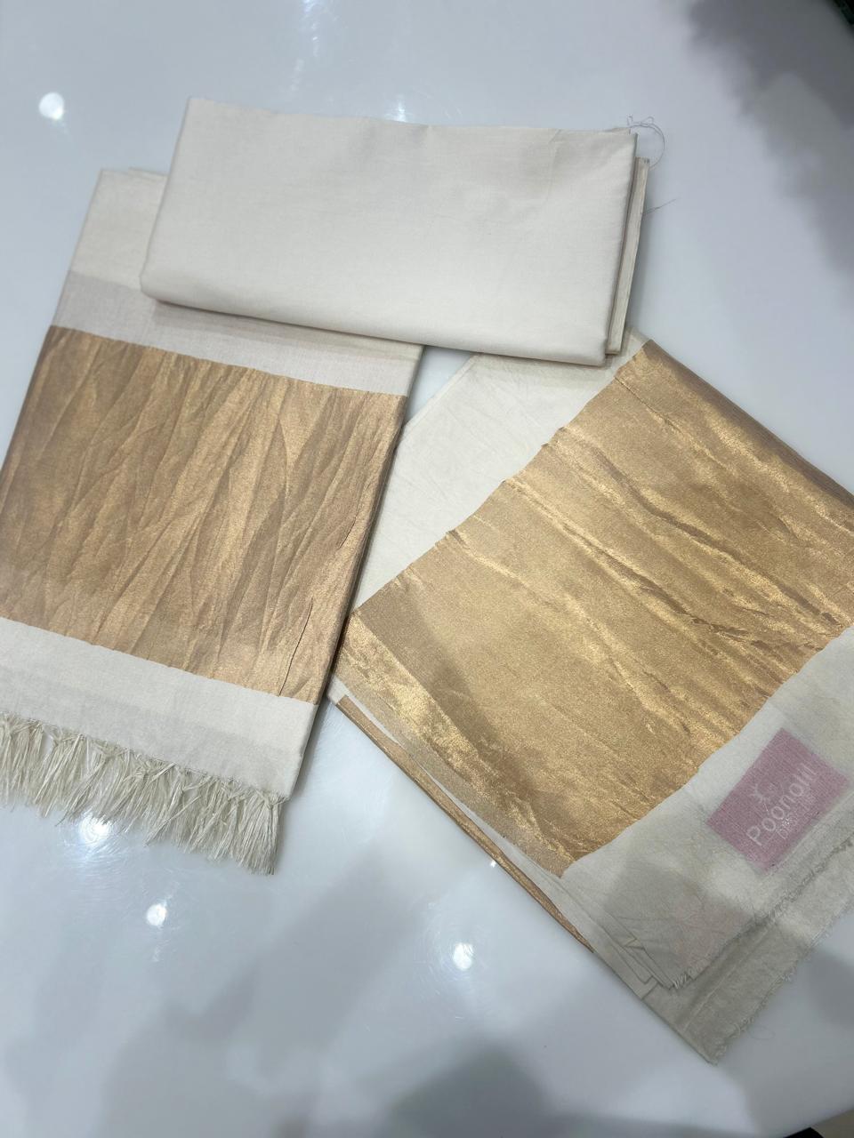 UNSTITCHED TUSSAR SUIT SET -Cream shade Search code 1612