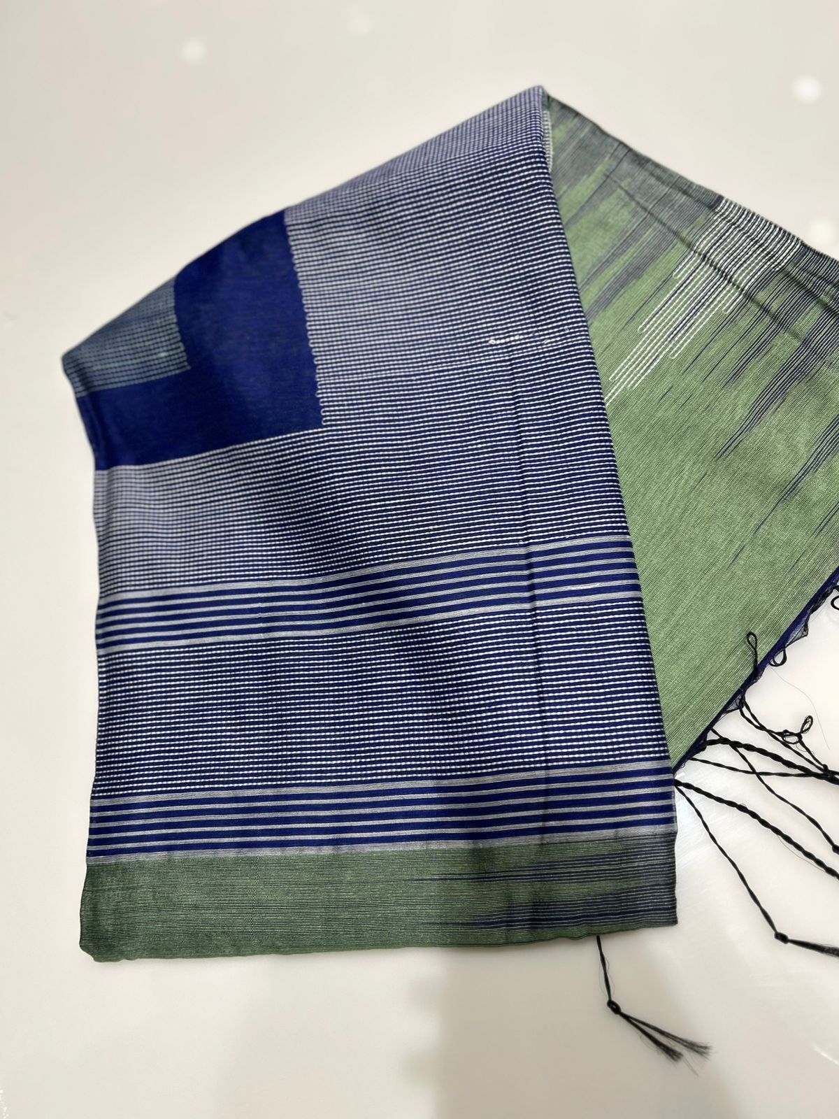 Cotton  Saree- Dusty Green to Black   shade Search code 7411
