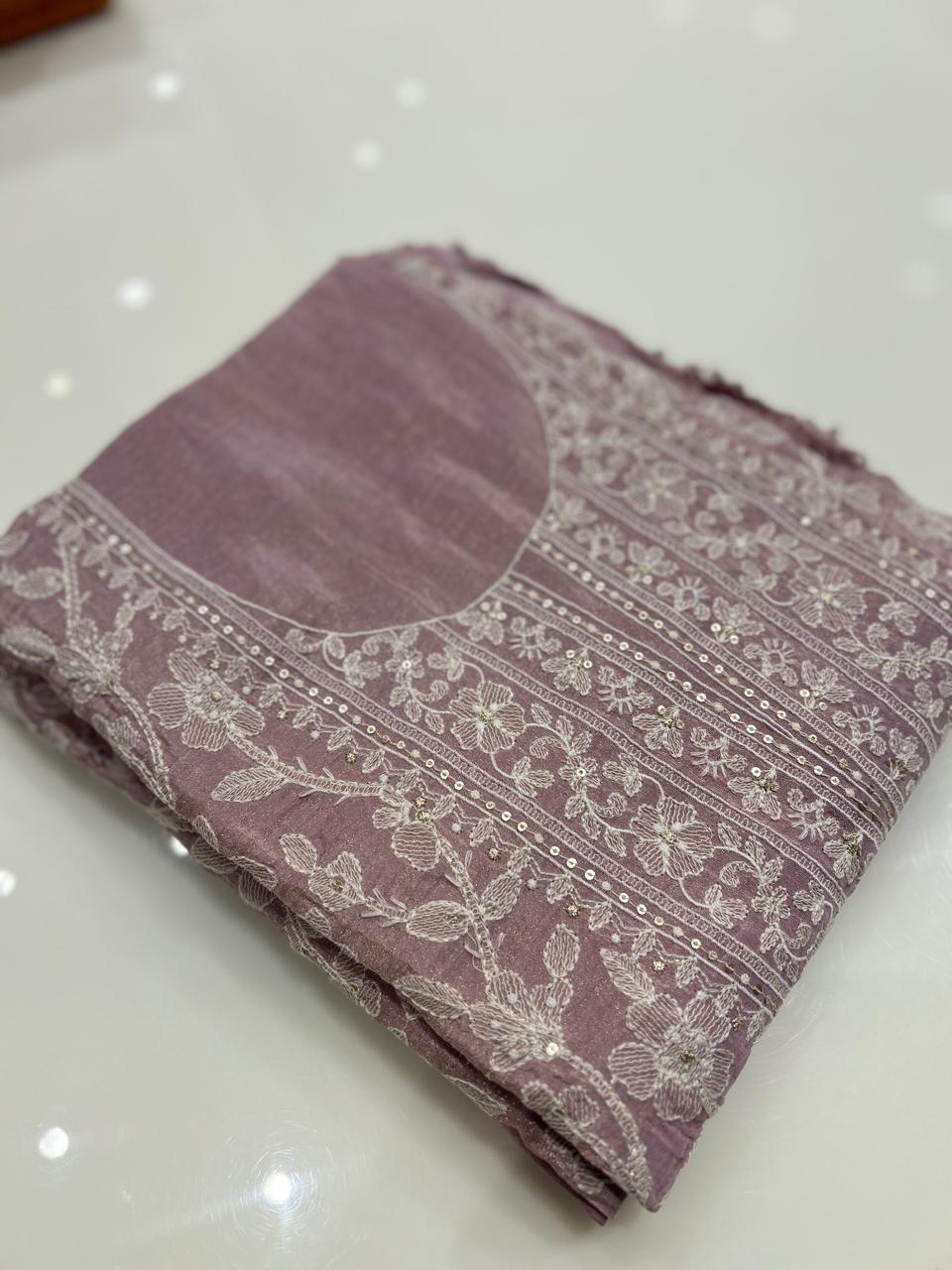 UNSTITCHED SALWAR  SUIT SET -Lavender pink Search code 7967