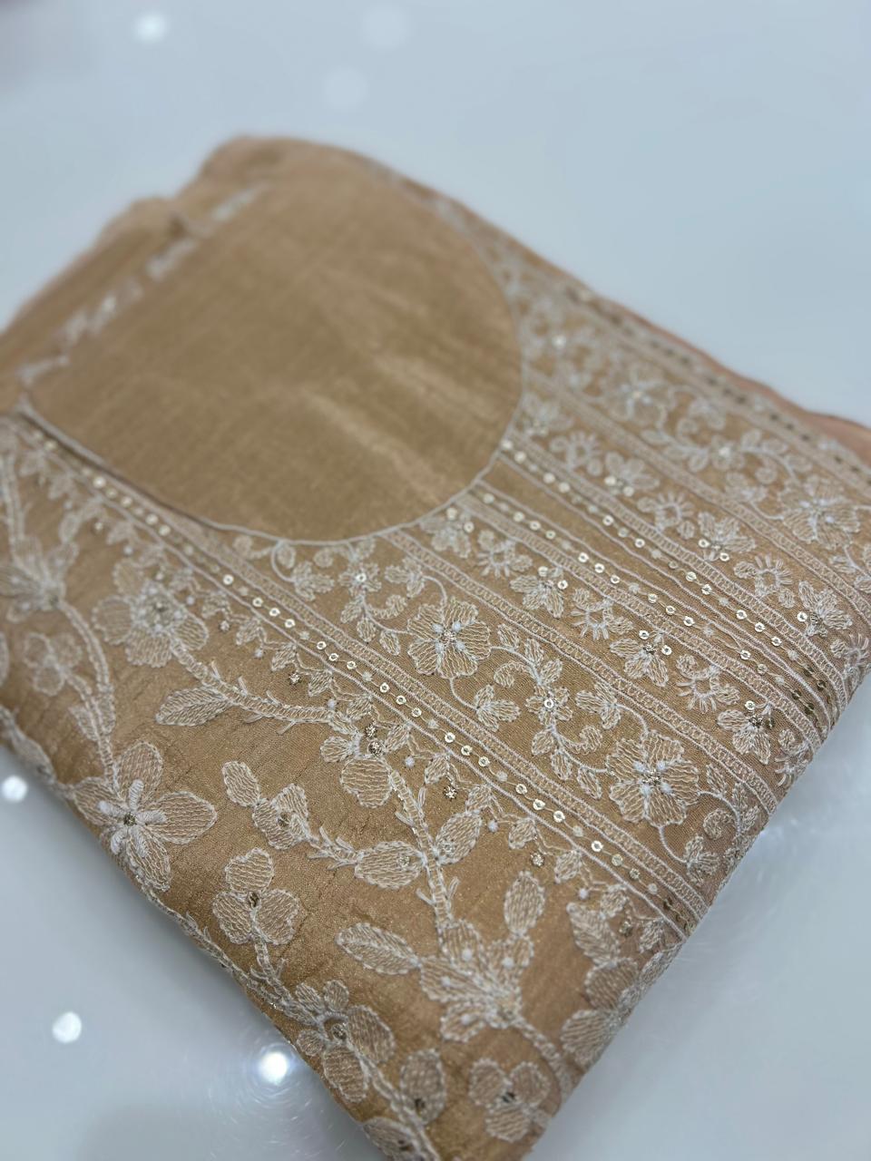 UNSTITCHED SALWAR  SUIT SET -Peach   Search code 7970