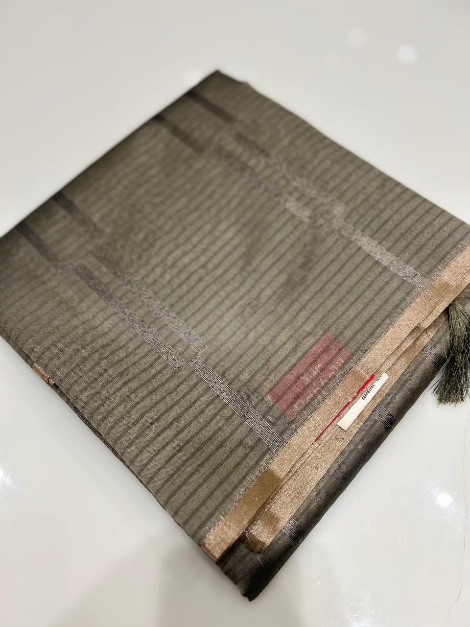 Art Silk  Saree  -Dusty Green shade  Search code 2403