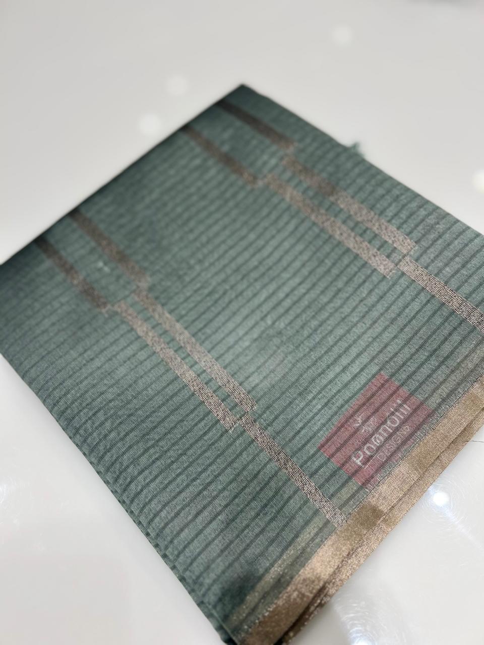Art Silk  Saree  - Olive green shade  Search code 2406