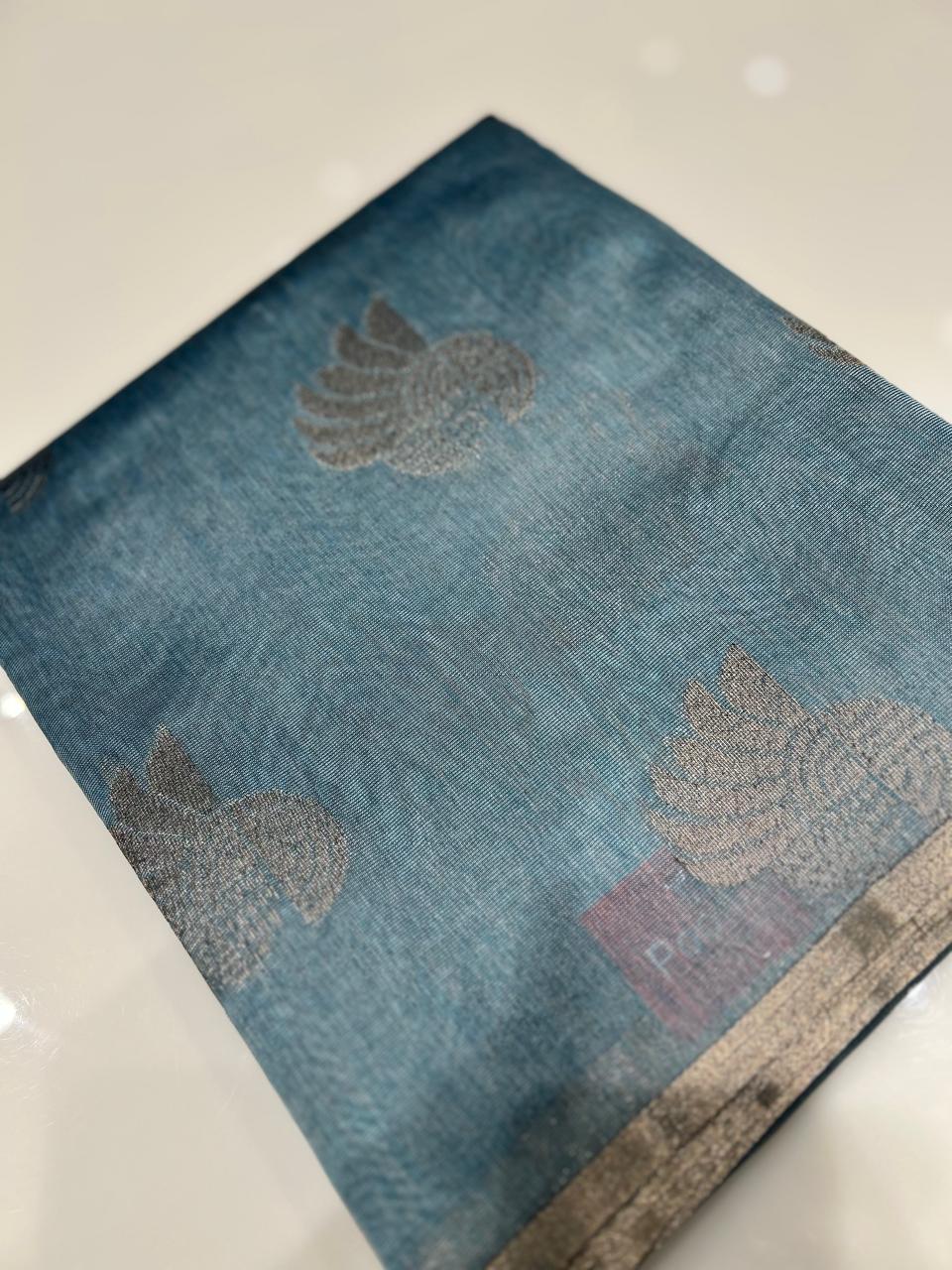 Art Silk  Saree  -Dusty blue    shade  Search code 2409