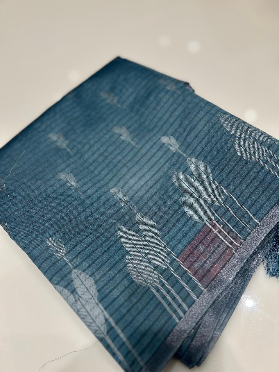Art Silk  Saree  -Blue    shade  Search code 2411