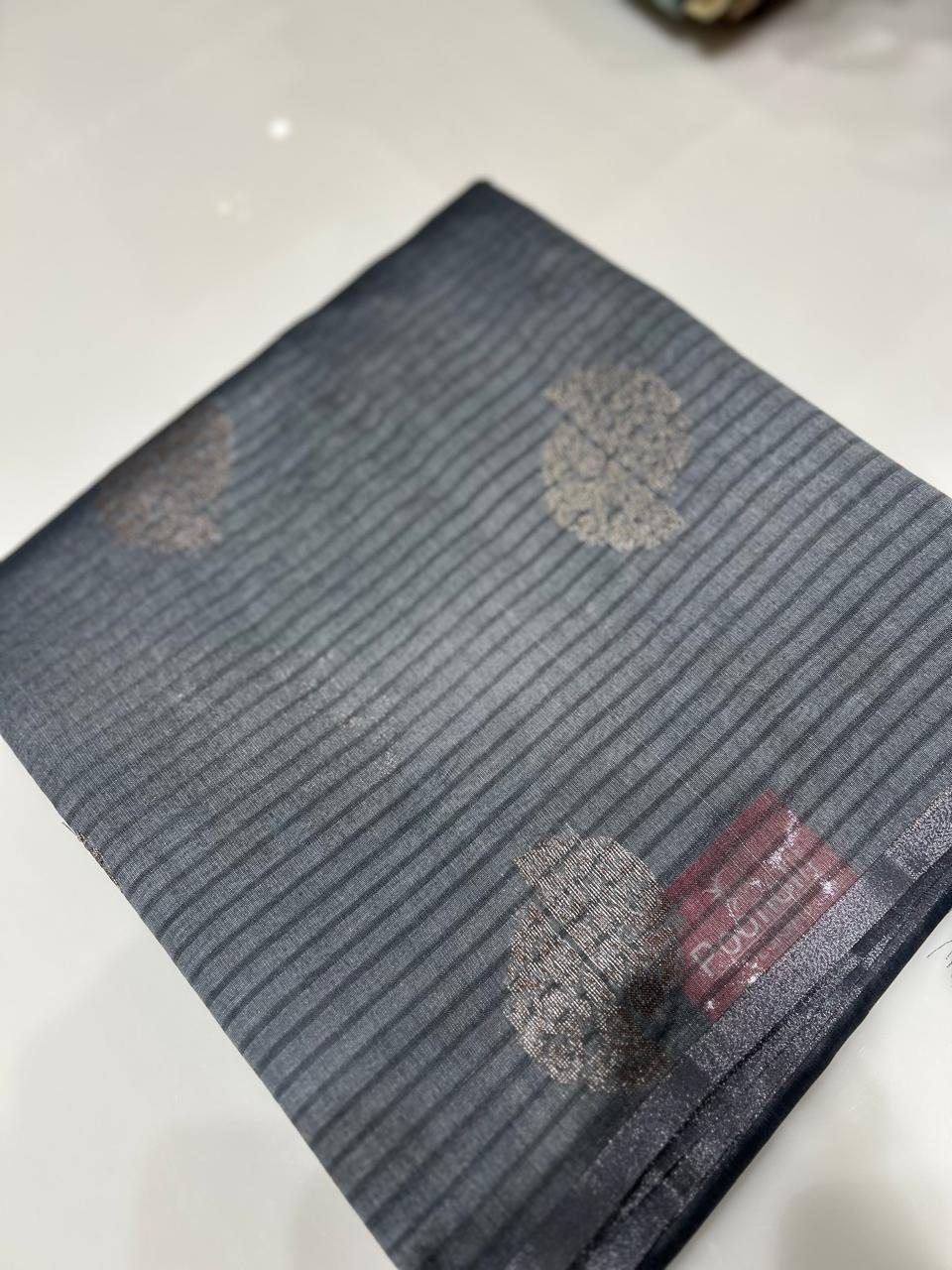 Art Silk  Saree  - Cement gray shade  Search code 2419