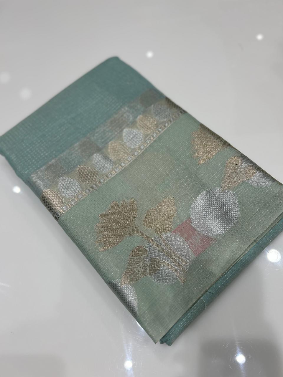 Banarasi Art Silk Saree  -Blue shade  Search code 2441