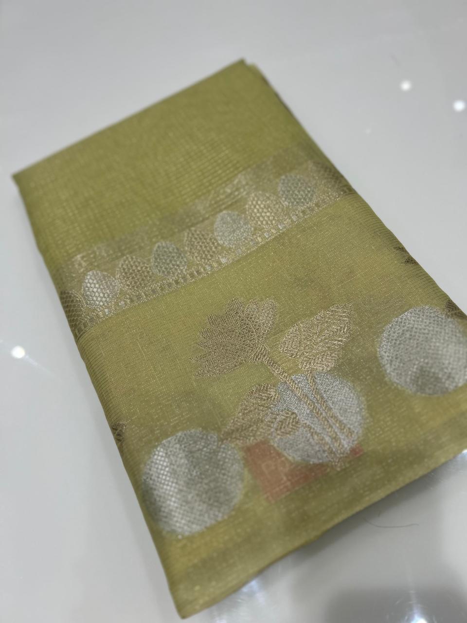 Banarasi Art Silk Saree  -Green shade  Search code 2440