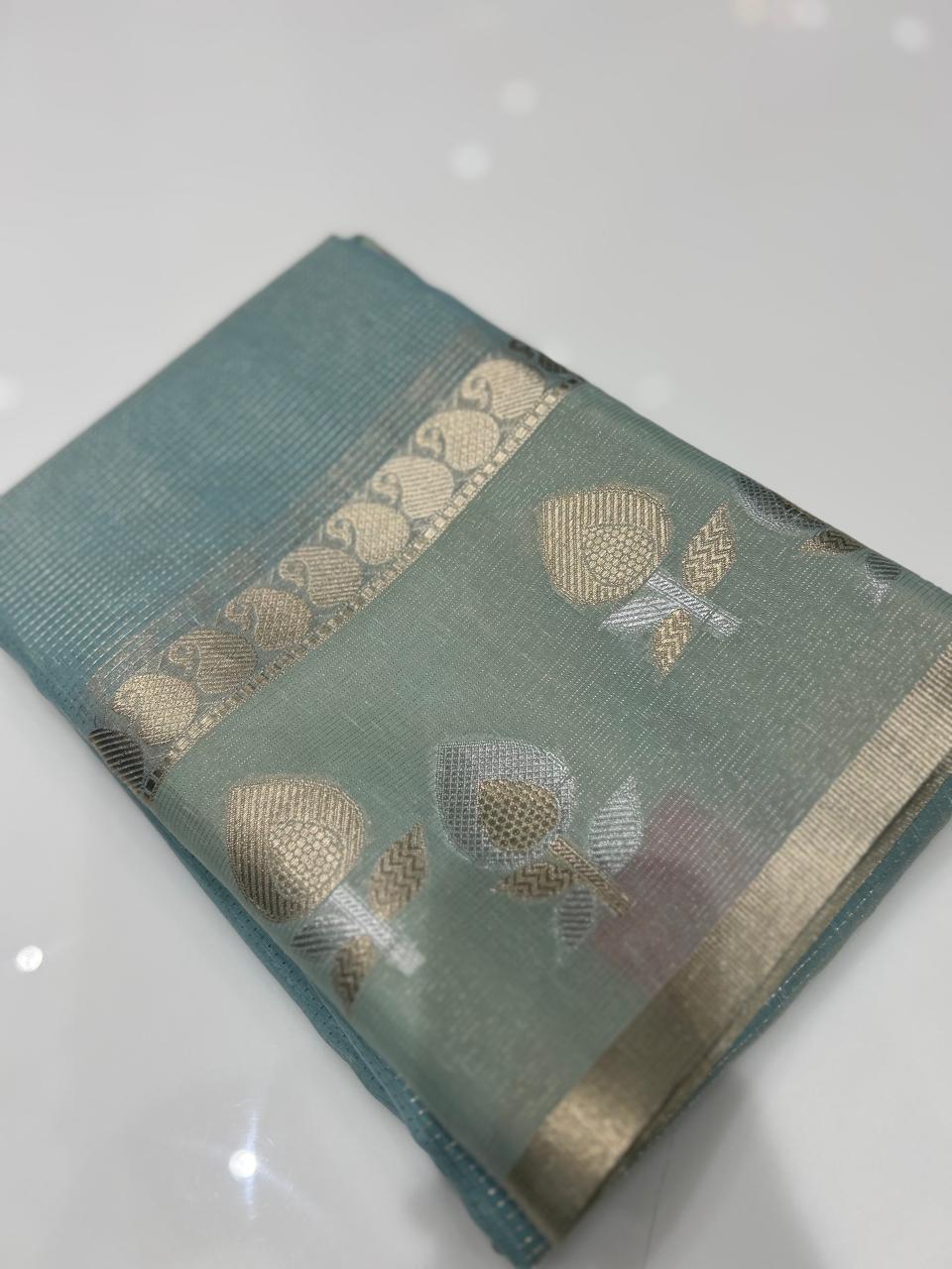 Banarasi Art Silk Saree  -Blue shade  Search code 2436