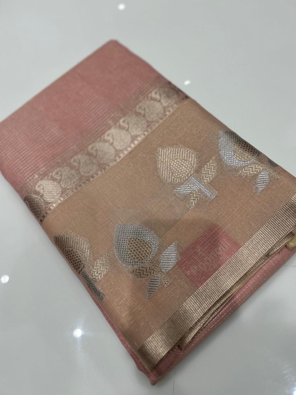 Banarasi Art Silk Saree  -Pink shade  Search code 2434