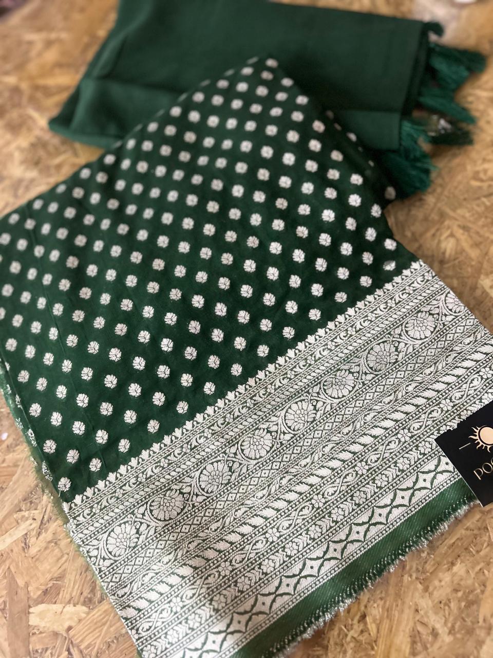 UNSTITCHED SALWAR SUIT SET  -Green shade Search code 3754