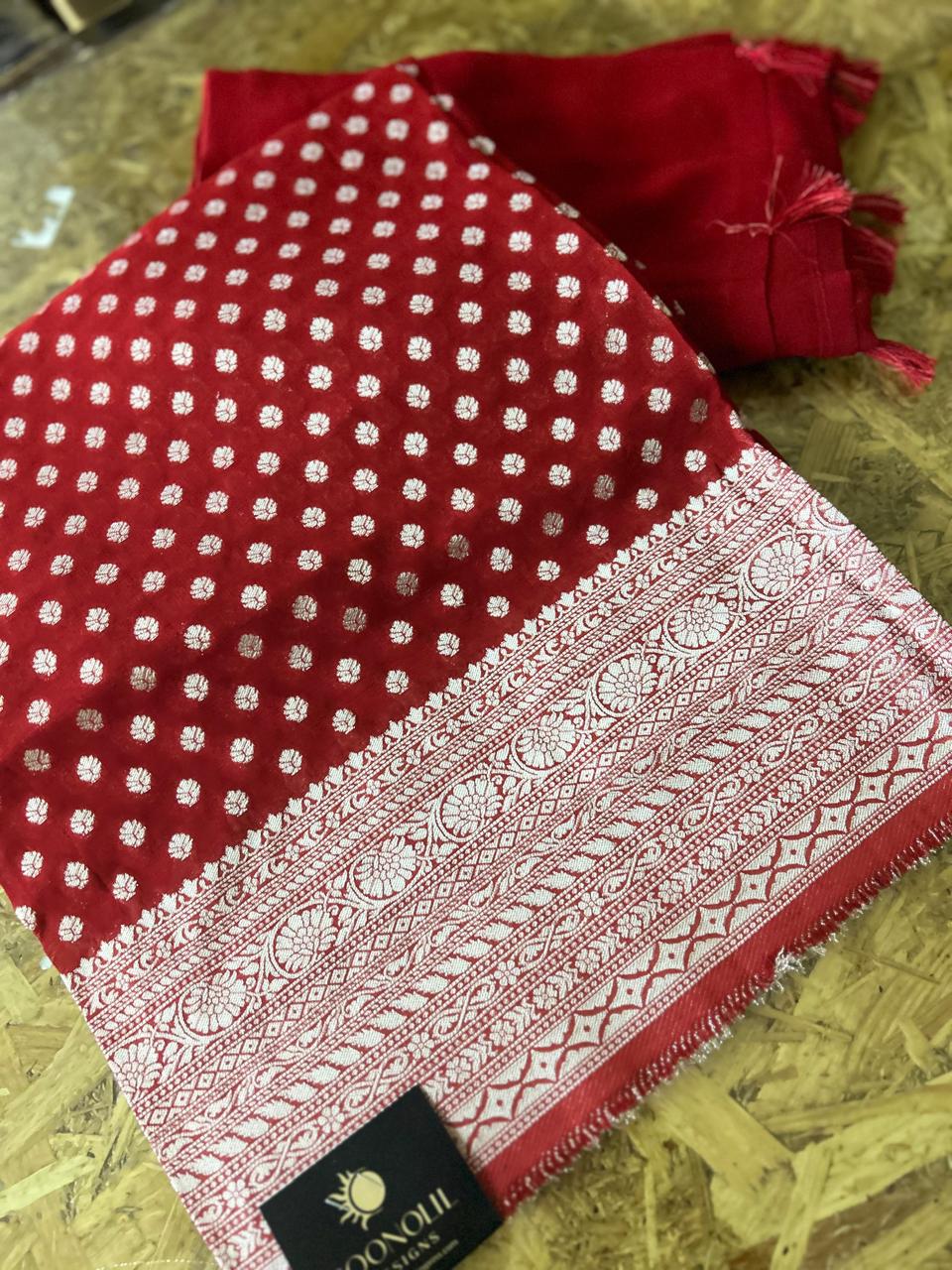 UNSTITCHED SALWAR SUIT SET  -Red shade Search code 3756