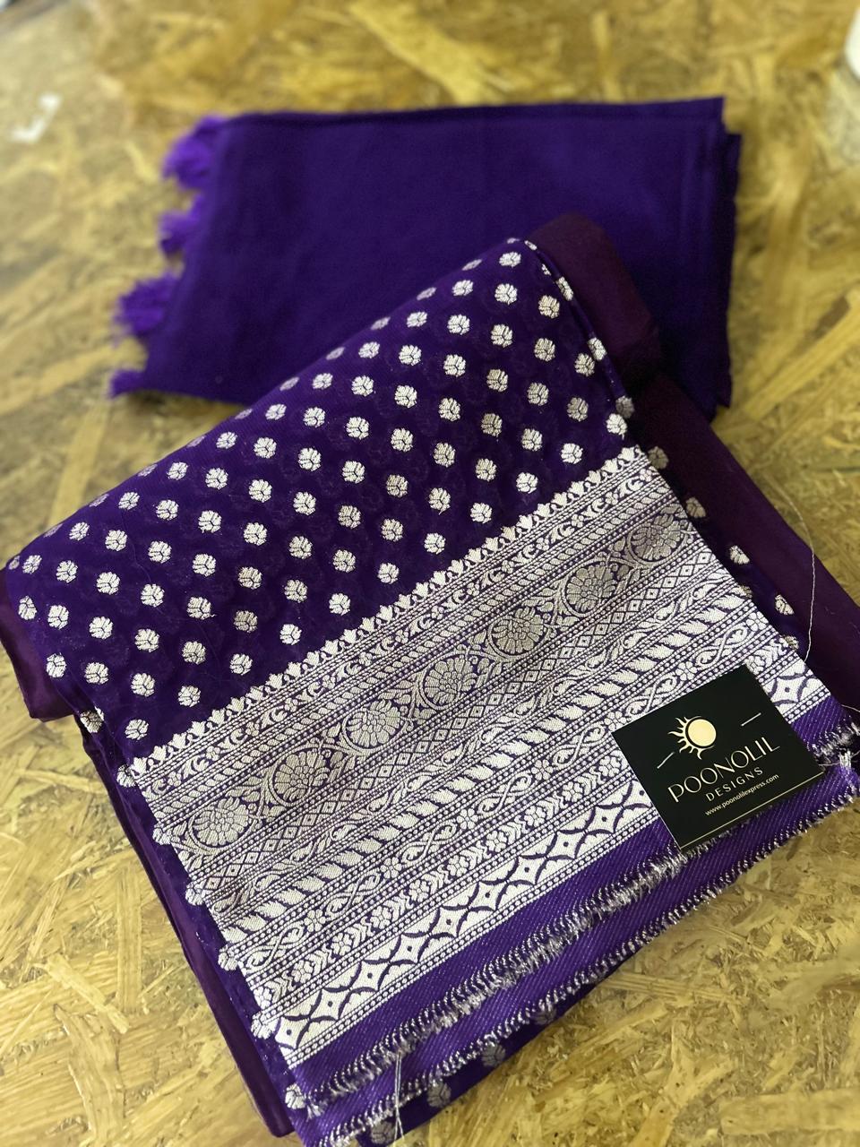 UNSTITCHED SALWAR SUIT SET  -Violet Search code 3757