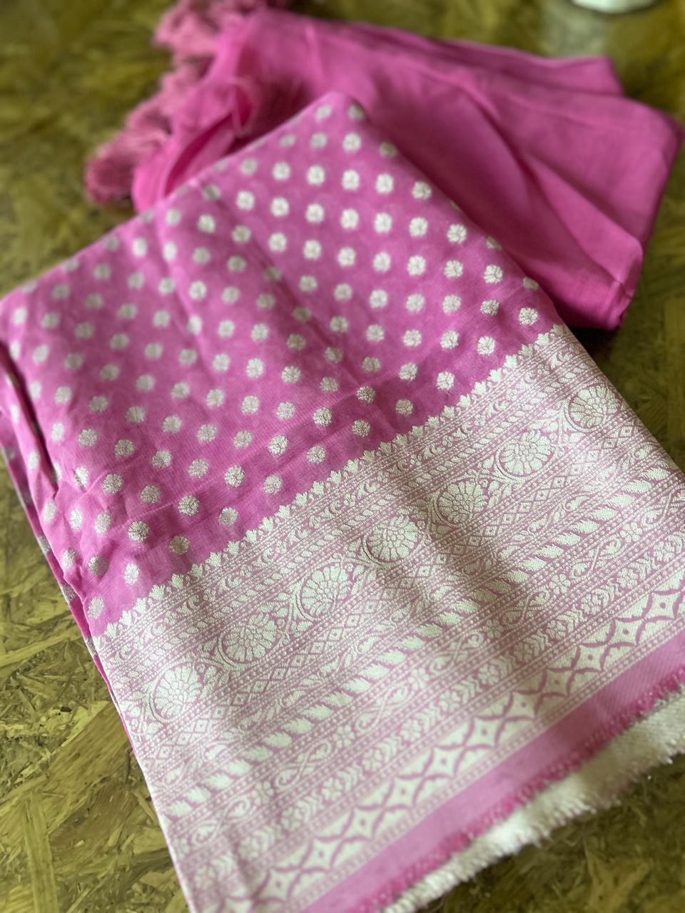 UNSTITCHED SALWAR SUIT SET  -Pink Search code 3758