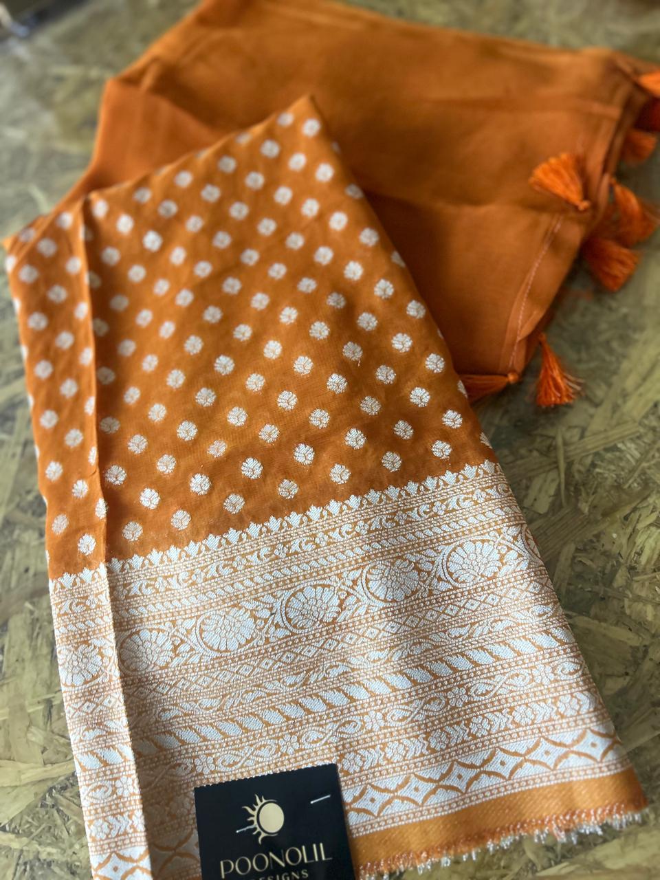 UNSTITCHED SALWAR SUIT SET  -Orange Search code 3759