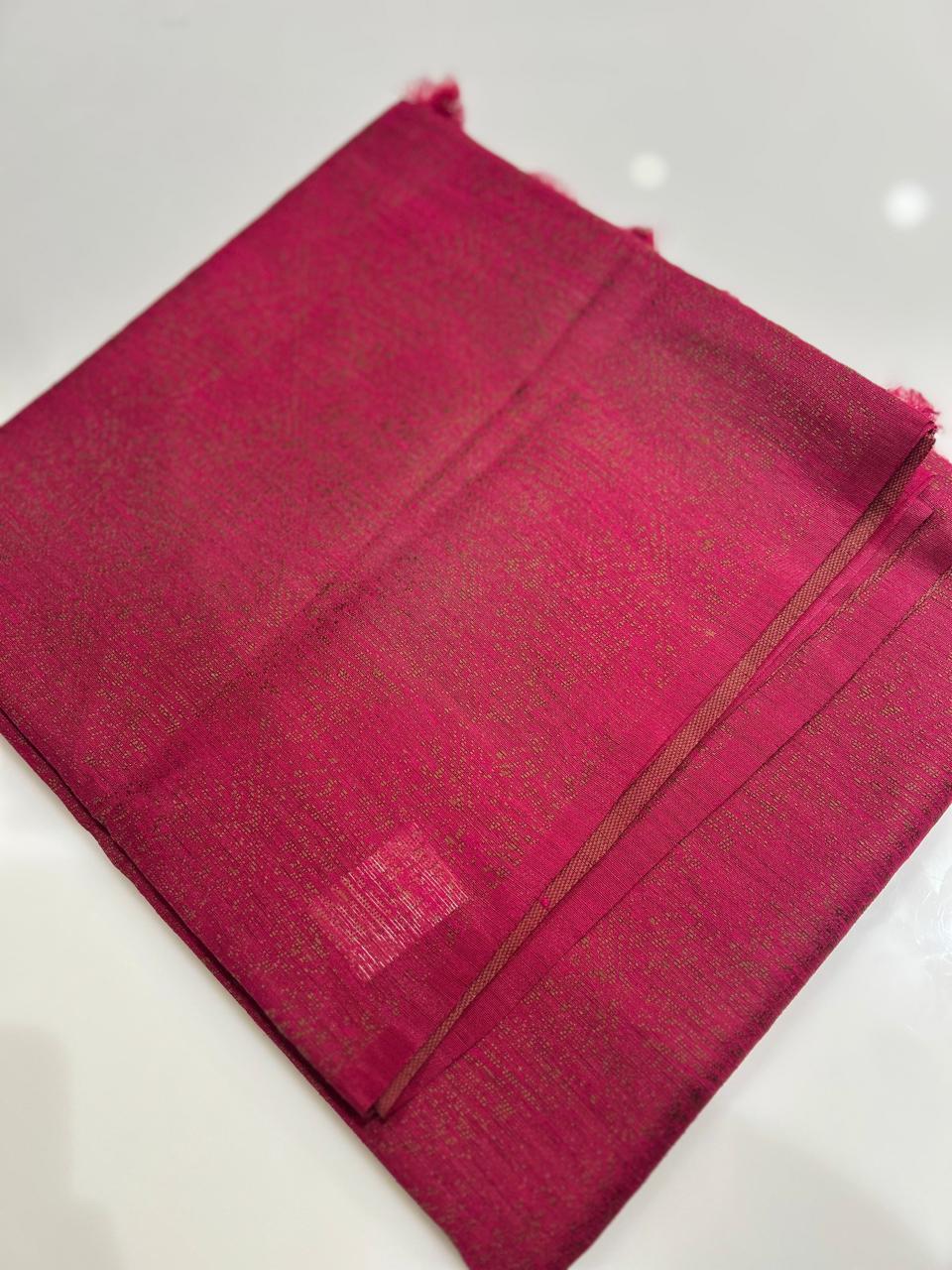 Jute matka silk saree  -Pink burgundy  shade  Search code 4605