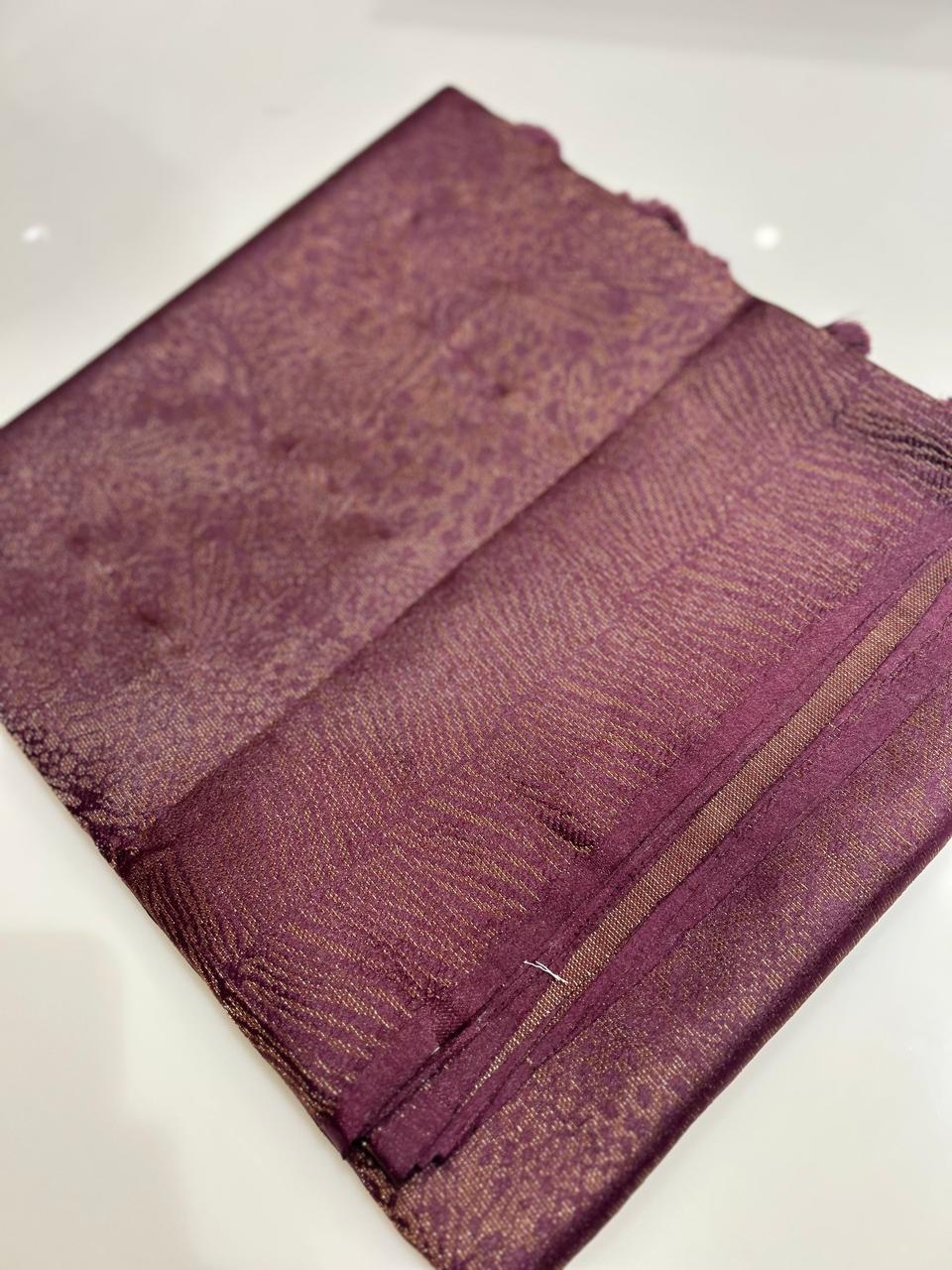 Jute matka silk saree  -Mauve shade  Search code 4609
