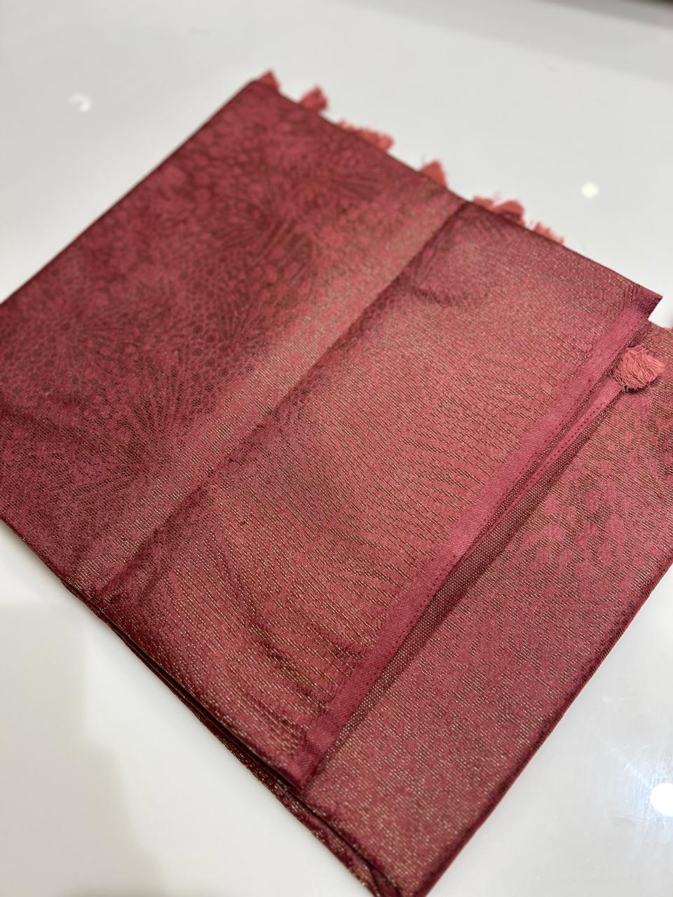 Jute matka silk saree  -Onion pink   shade  Search code 4613