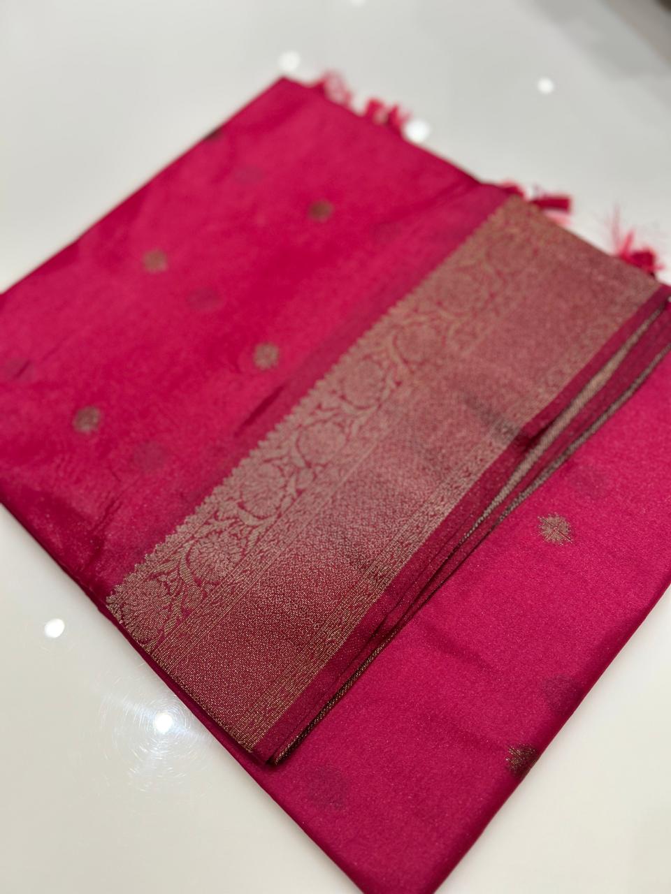 chiniya silk saree  -Ranni shade  Search code 4625