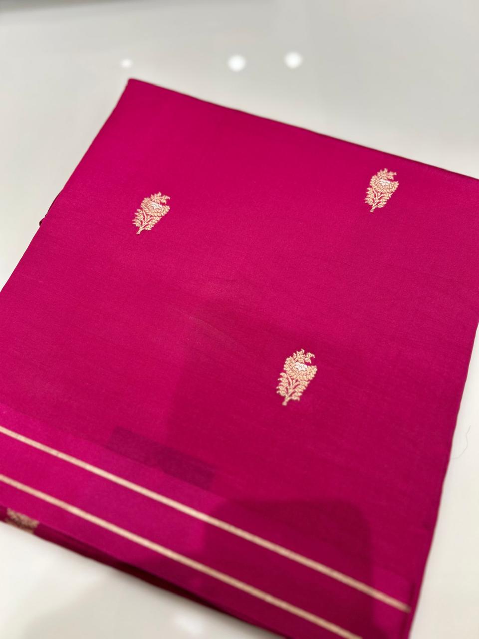 Soft kathan Silk Saree  -Ranni pink   shade  Search code 5611
