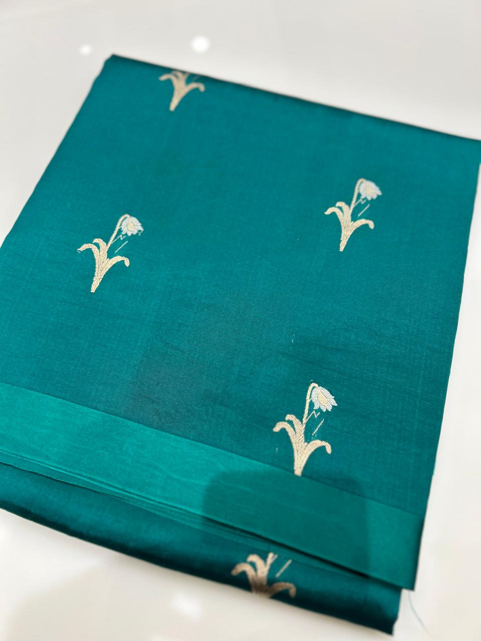 Soft kathan Silk Saree  -Sky blue  shade  Search code 5601