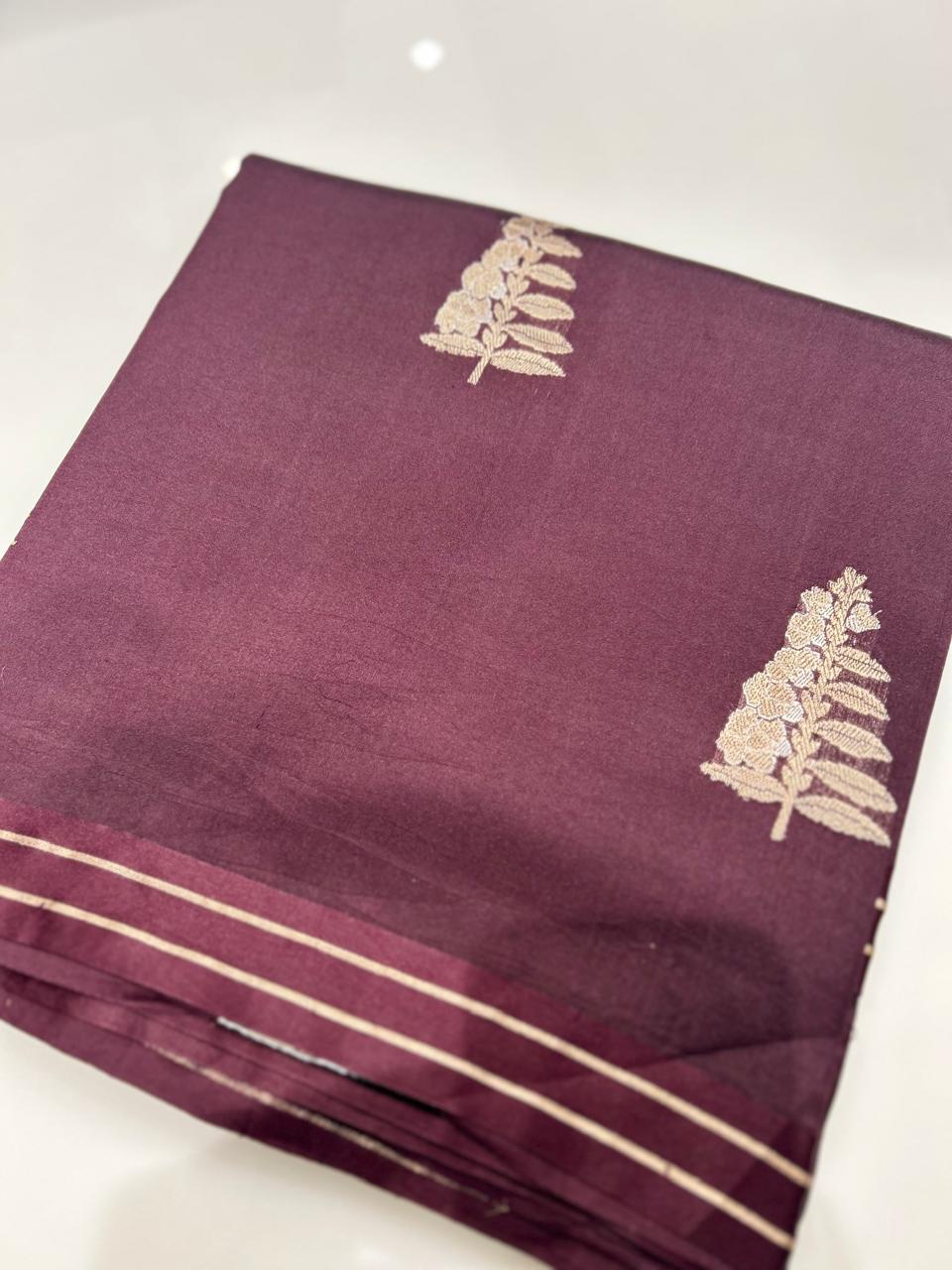 Soft kathan Silk Saree  -Mauve shade  Search code 5609