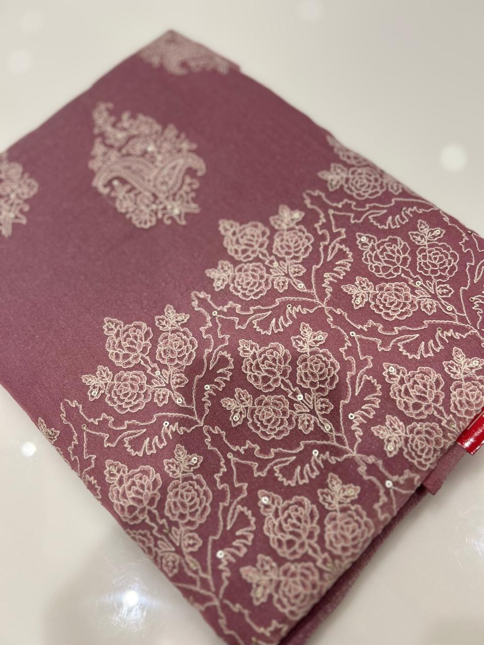 UNSTITCHED SALWAR  SUIT SET -Dusty Pink shade Search code 7750