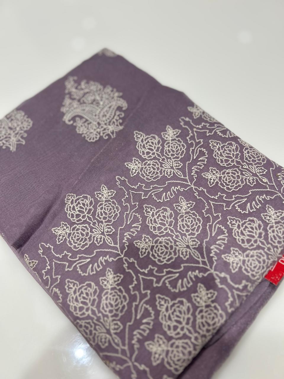 UNSTITCHED SALWAR  SUIT SET -Lavender  shade Search code 7751