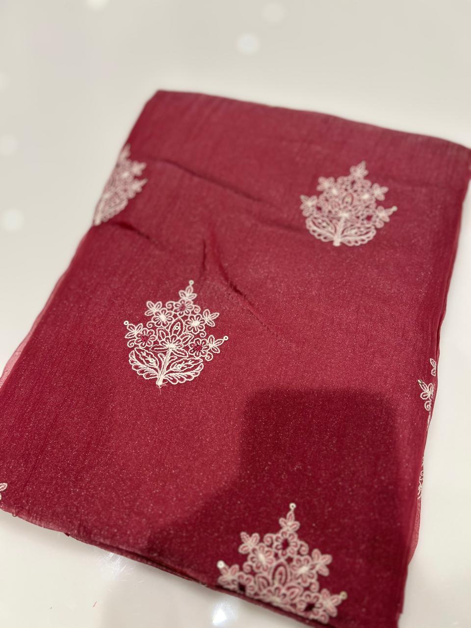 UNSTITCHED SALWAR  SUIT SET -Peach pink shade Search code 7757