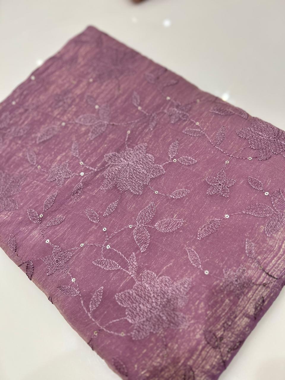 UNSTITCHED SALWAR  SUIT SET -Lavender shade Search code 7768