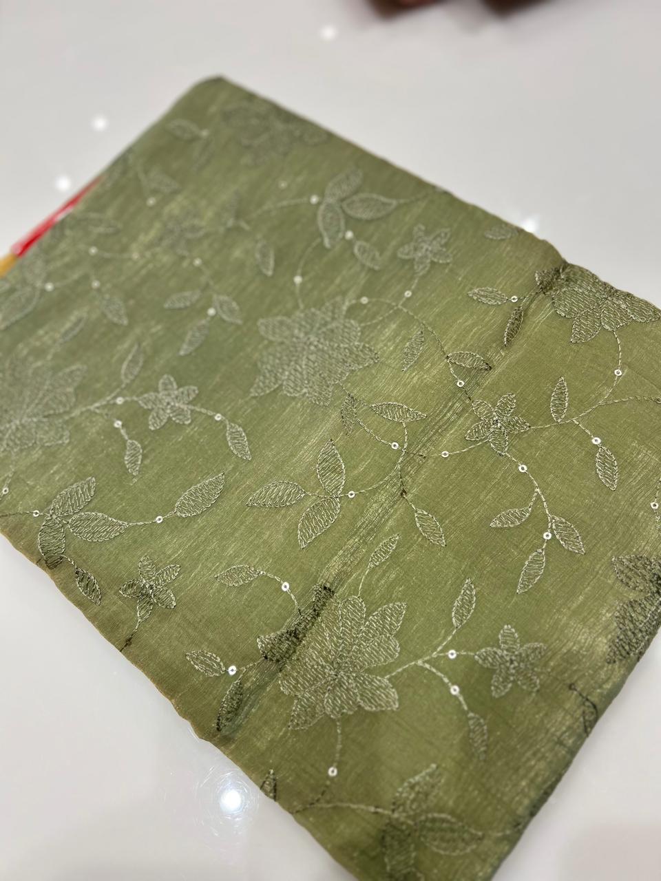 UNSTITCHED SALWAR  SUIT SET -Green shade Search code 7769