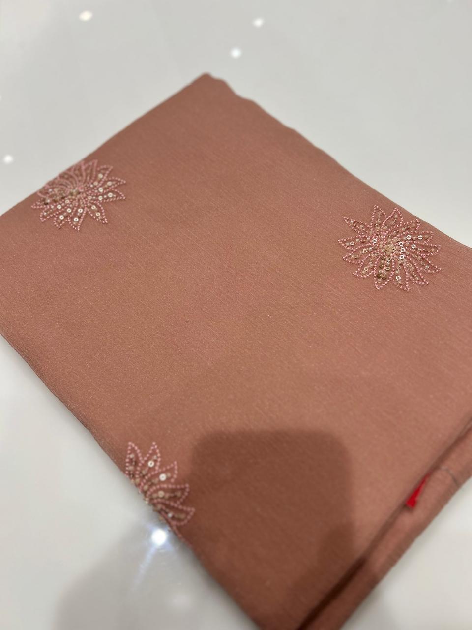 UNSTITCHED SALWAR  SUIT SET -Peach shade Search code 7773