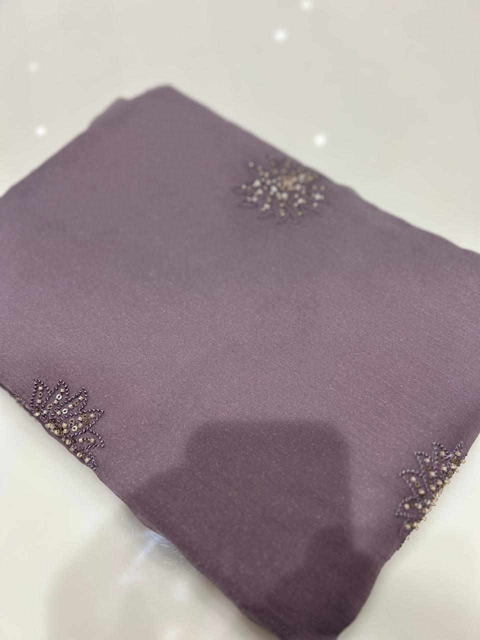 UNSTITCHED SALWAR  SUIT SET -Lavender shade Search code 7775