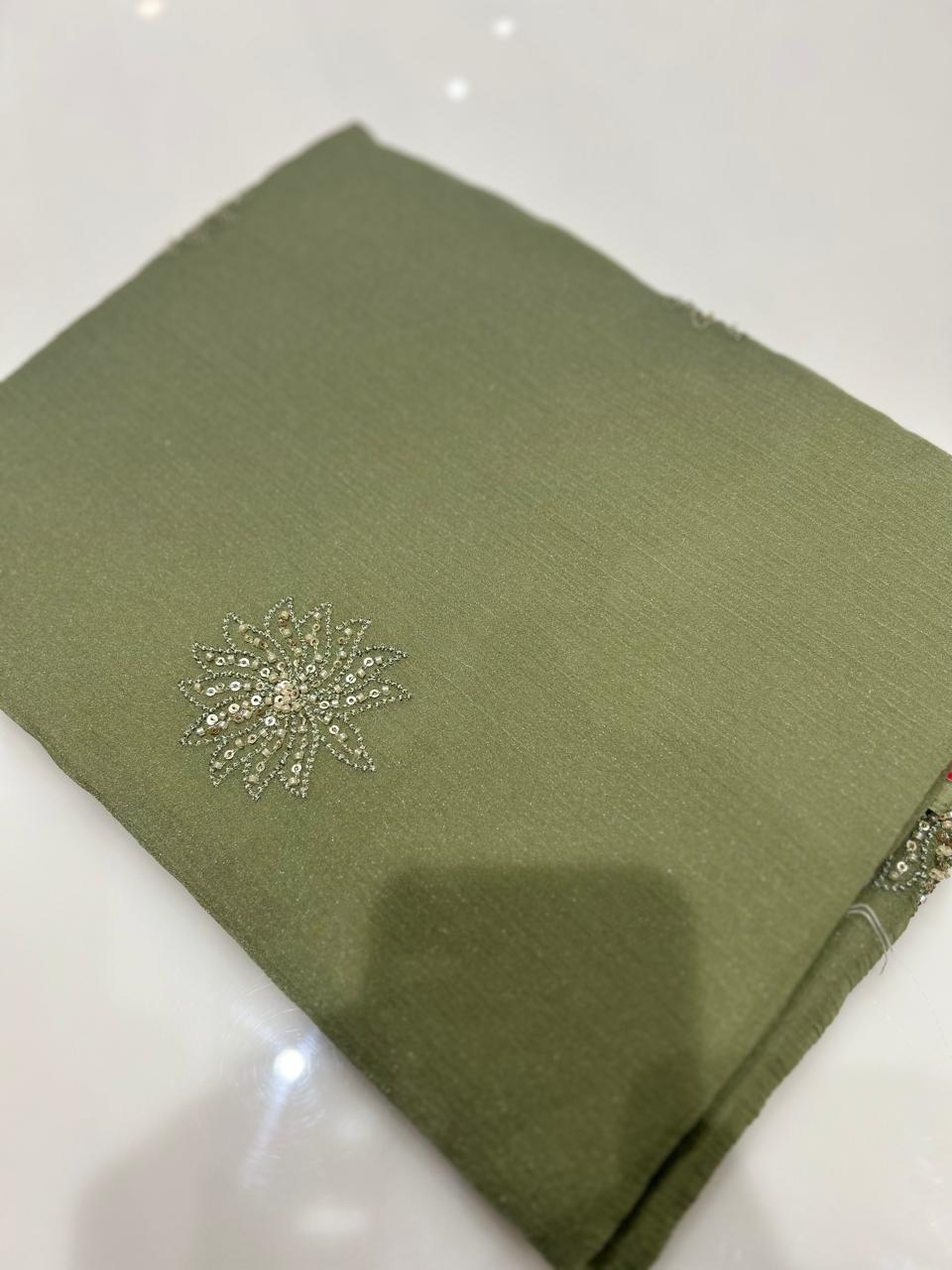 UNSTITCHED SALWAR  SUIT SET -Green shade Search code 7774