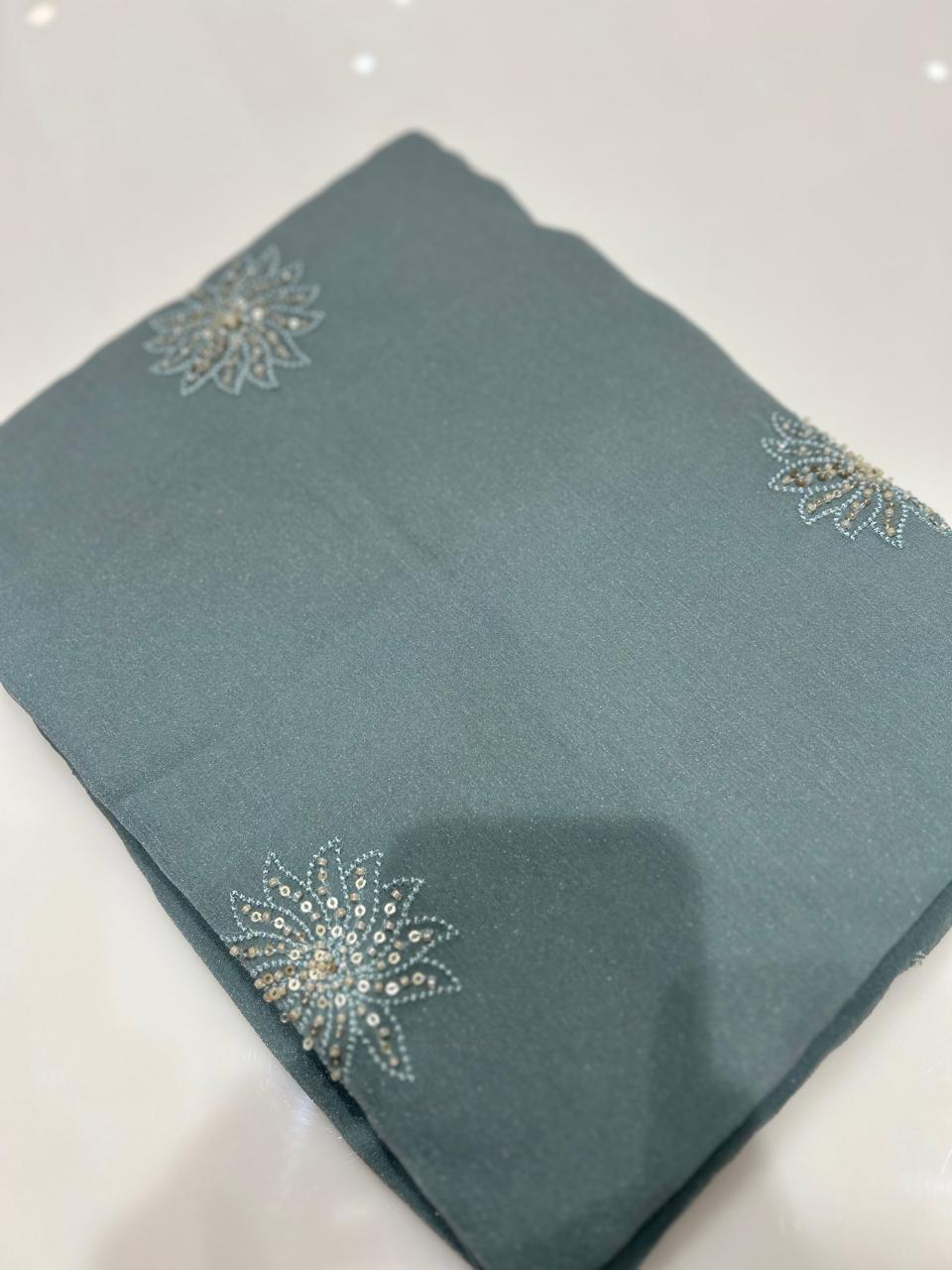 UNSTITCHED SALWAR  SUIT SET -Blue shade Search code 7772